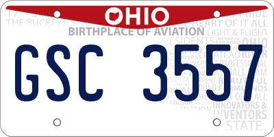 OH license plate GSC3557