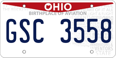 OH license plate GSC3558