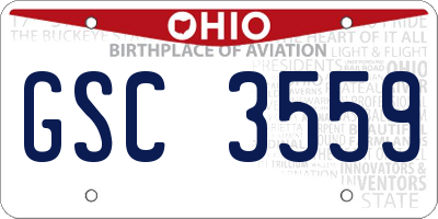 OH license plate GSC3559