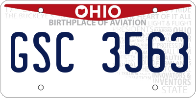 OH license plate GSC3563