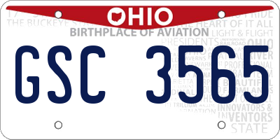 OH license plate GSC3565