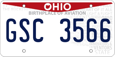 OH license plate GSC3566