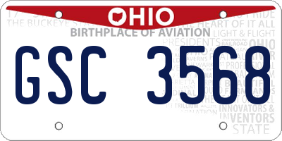 OH license plate GSC3568