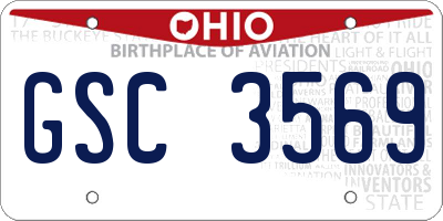 OH license plate GSC3569