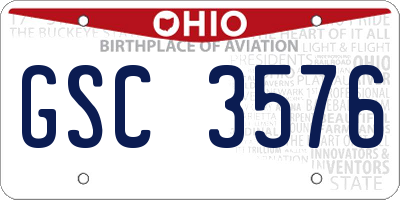 OH license plate GSC3576