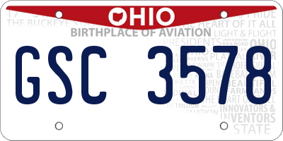 OH license plate GSC3578