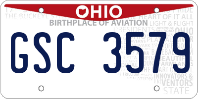 OH license plate GSC3579