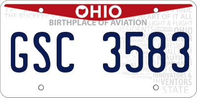 OH license plate GSC3583