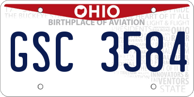 OH license plate GSC3584