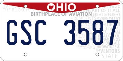 OH license plate GSC3587