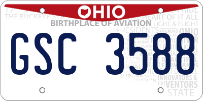 OH license plate GSC3588