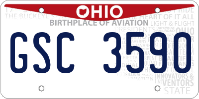 OH license plate GSC3590