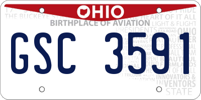 OH license plate GSC3591