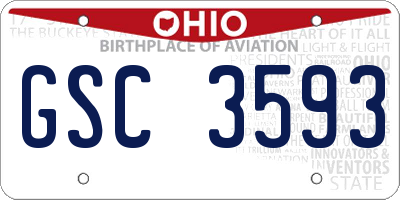 OH license plate GSC3593