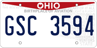 OH license plate GSC3594