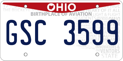 OH license plate GSC3599