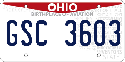 OH license plate GSC3603