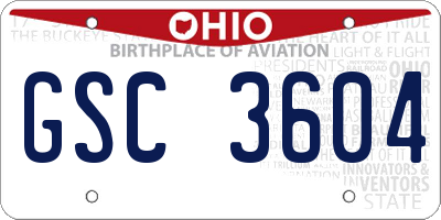 OH license plate GSC3604