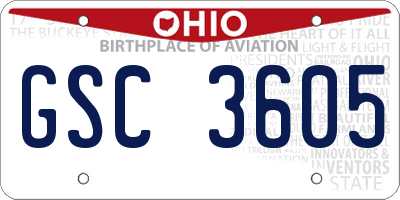 OH license plate GSC3605