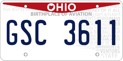 OH license plate GSC3611