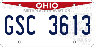 OH license plate GSC3613