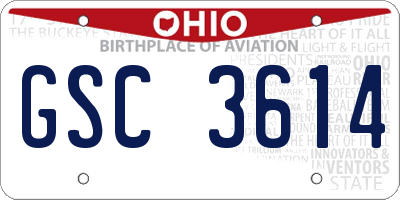 OH license plate GSC3614