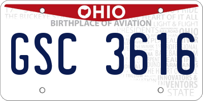 OH license plate GSC3616
