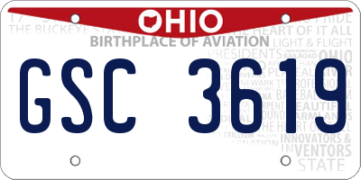 OH license plate GSC3619