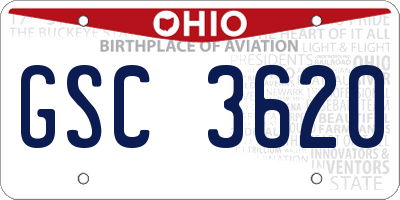 OH license plate GSC3620