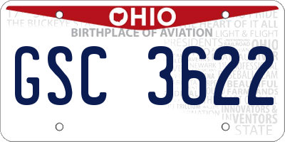 OH license plate GSC3622