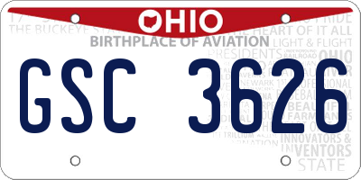 OH license plate GSC3626