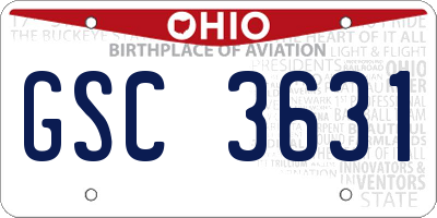 OH license plate GSC3631