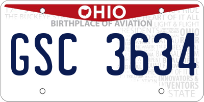 OH license plate GSC3634