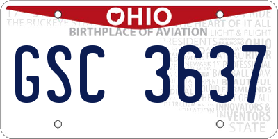 OH license plate GSC3637