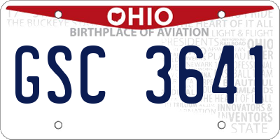 OH license plate GSC3641