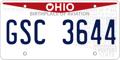 OH license plate GSC3644