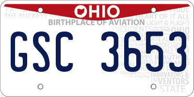 OH license plate GSC3653