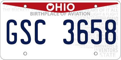 OH license plate GSC3658