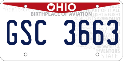 OH license plate GSC3663