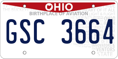 OH license plate GSC3664