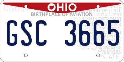 OH license plate GSC3665