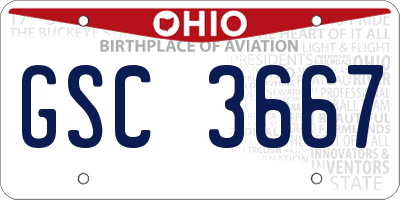 OH license plate GSC3667