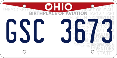 OH license plate GSC3673