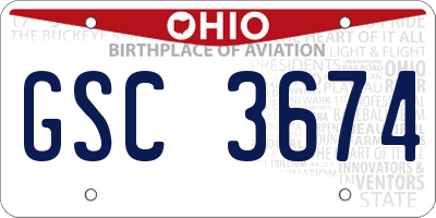 OH license plate GSC3674