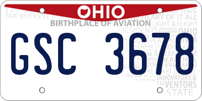 OH license plate GSC3678