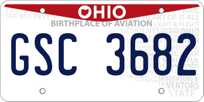 OH license plate GSC3682