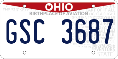 OH license plate GSC3687