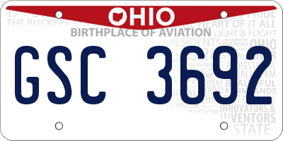 OH license plate GSC3692