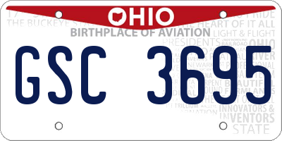 OH license plate GSC3695