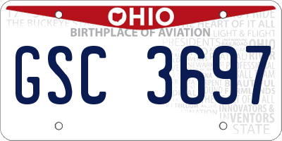 OH license plate GSC3697